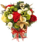 Golden Christmas 3 Arragements with Vase